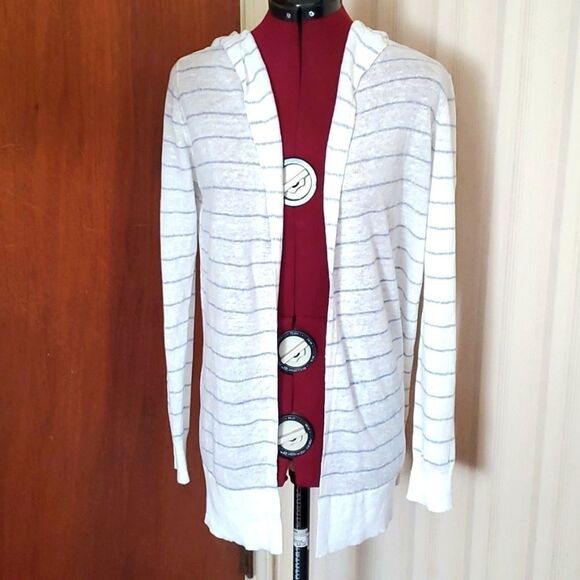 CYNTHIA Rowley 100% linen hooded lightweight cardigan size XS - Picture 1 of 5